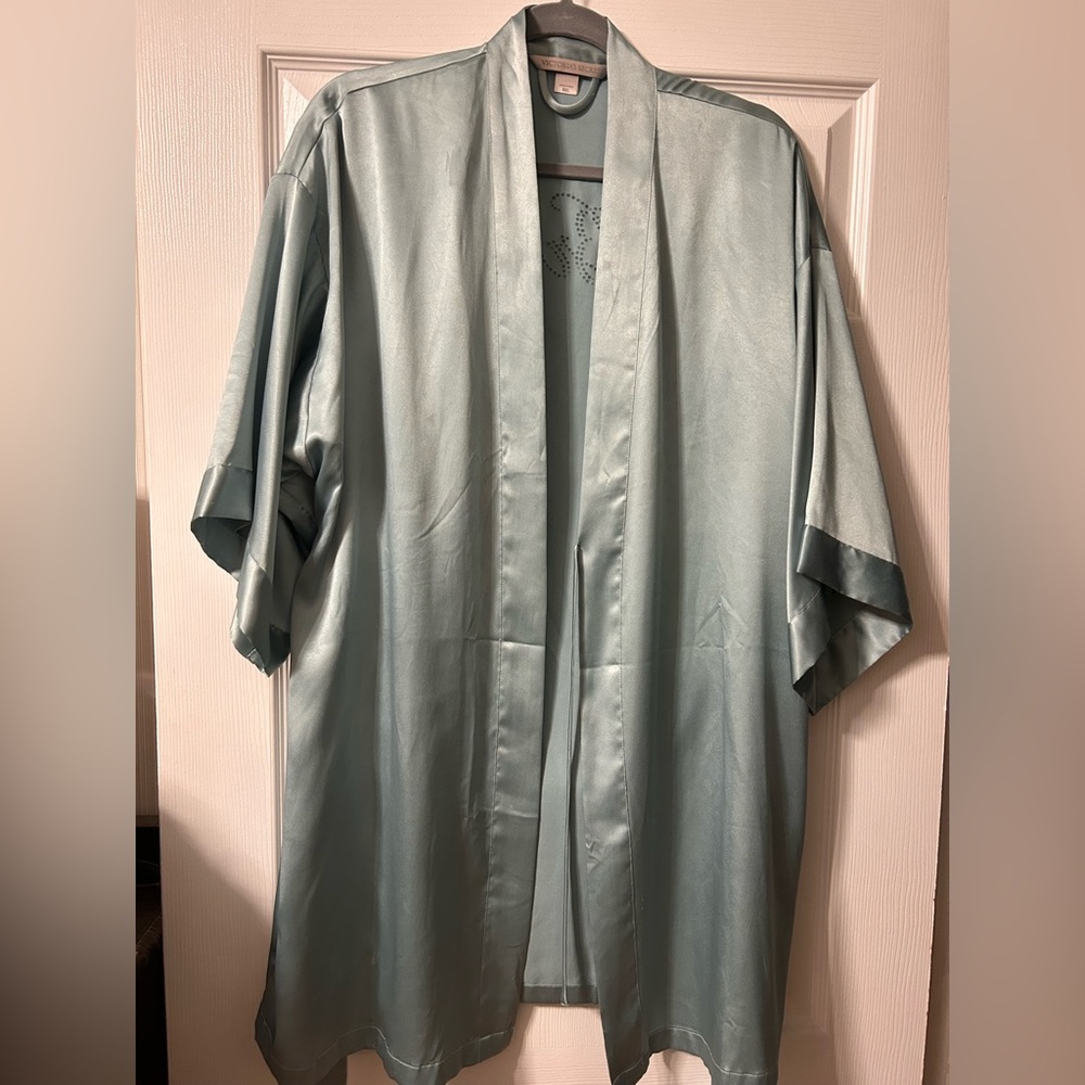 Blue satin Bridal Robe